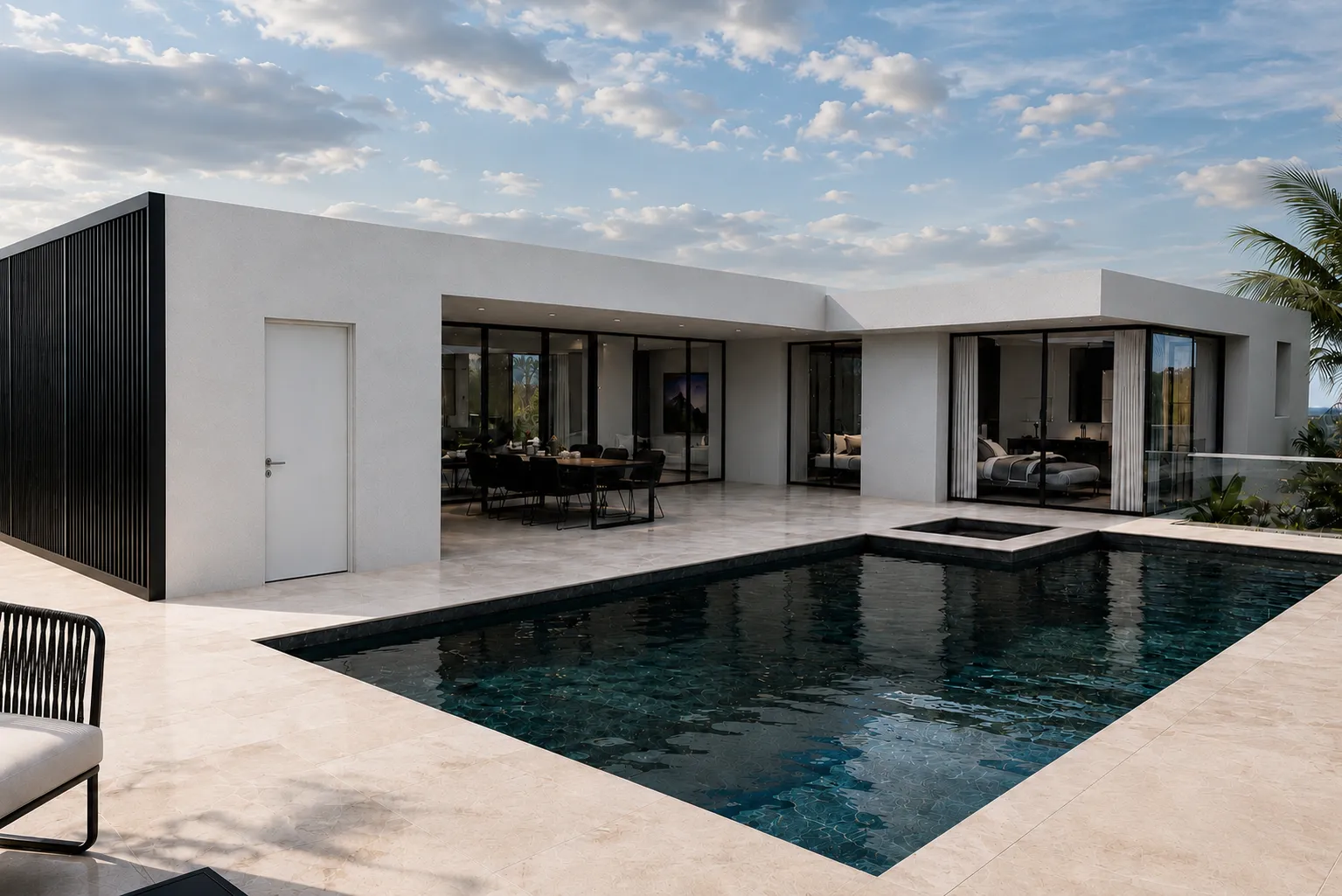 imagen 3D del proyecto en construcción, siempre etiquetada como render. Nunca presentada como obra